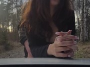 Cuckold wife getting fucked by stranger infront of her husband jerking off in car 5/16
