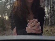 Cuckold wife getting fucked by stranger infront of her husband jerking off in car 6/16