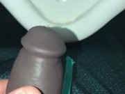 Using a hollow Cock Sleeve Packer Device to go Pee into a Urinal for the first time