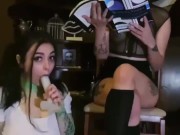 teacher says no playing w pussy in class!! hot goth professor disciplines big tiddy schoolgirl 3/16