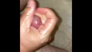 Horny Scott lubes up his hard dick then jerks off until he cums