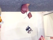 Mistress plays with the slave's dick and hangs weights on him EasyCBTGirl 11/16