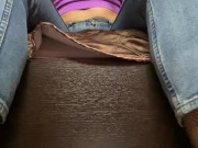 Giantess looks to tiny man before eating 1/16