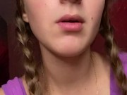 Giantess looks to tiny man before eating 12/16