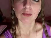 Giantess looks to tiny man before eating 6/16