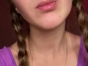 Giantess looks to tiny man before eating 8/16