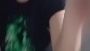 Tease dance from goth girl
