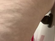 Mature MILF BBW Huge ANal Beads TWO VIEWS mom belly tits pierced big ass tits