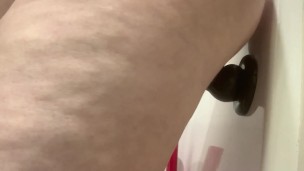 Mature MILF BBW Huge ANal Beads TWO VIEWS mom belly tits pierced big ass tits