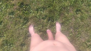 Femboy pissing naked POV