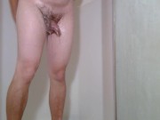 Showering and condom cumming into warm piss feels incredible 3/16