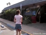 Teen fingers herself in her car 1/16