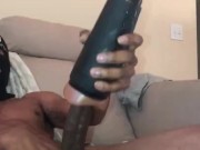 (WITH SOUND) BBC big dick monster cock teen moans and big cumshot with fleshlight sex toy 