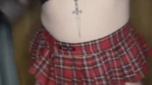 Sexy Strip Tease from Big Tit Goth Girl