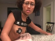 Rhileylove’s crush fucks her on the Kitchen Counter. 15/16
