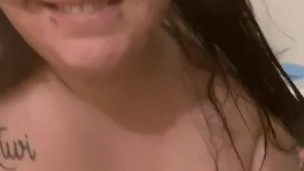 Chubby Girl Playing in the Shower