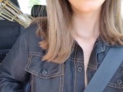 Petite exhib en voiture en me rendant sur un lieu de tournage 3/16