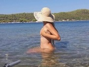PUBLIC totally NAKED on SUP# At 04 min some crazy boatmen disturb my NUDISM Joy to take CloseUP pics