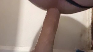 sexy sub takes huge anal dildo