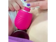 Fingers, Toys, Fuck Machine All Pussy Play Close up spray  10/16