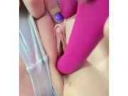 Fingers, Toys, Fuck Machine All Pussy Play Close up spray  2/16