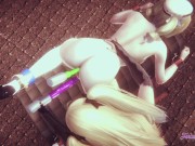 Genshin Impact Yuri Hentai - Fischl cunnilingus to Barbara with and put two dildos in ass and pussy 10/16