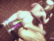 Genshin Impact Yuri Hentai - Fischl cunnilingus to Barbara with and put two dildos in ass and pussy 11/16