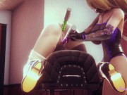 Genshin Impact Yuri Hentai - Fischl cunnilingus to Barbara with and put two dildos in ass and pussy 9/16