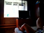 Milf fucks herself for window cleaner 1/16