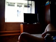 Milf fucks herself for window cleaner 14/16