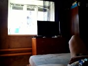 Milf fucks herself for window cleaner 5/16