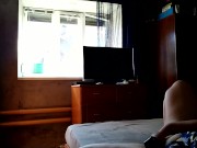 Milf fucks herself for window cleaner 8/16