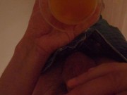 Peeing in a glass [POV]