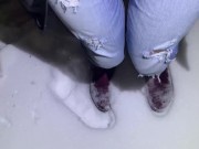 Girl Desperately Pisses Her Jeans In The Snow 6/16