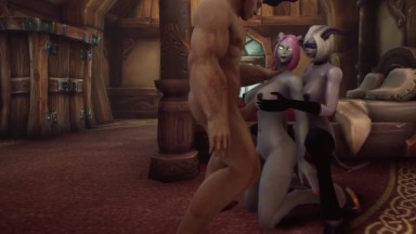 Human fucks Draenei Threesome ToA