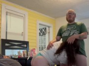 Railing my wife from behind then cumming on her tits  3/16