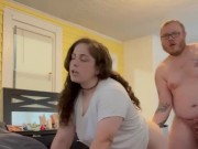 Railing my wife from behind then cumming on her tits  6/16