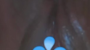 Ebony masturbating with vibrator and cums hard and makes pussy throb