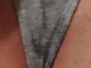 Creampie soaks her grey panties 15/16