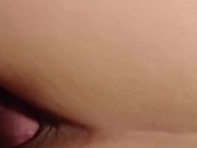 Creampie soaks her grey panties 2/16