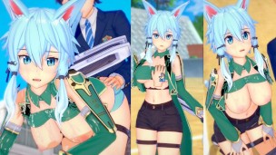 [Gioco Hentai Koikatsu! ]Fai sesso con Grandi tette SAO Shinon(ALO).Video di anime erotiche 3DCG.