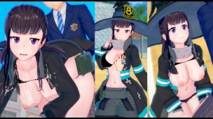 【エロゲーコイカツ！】炎炎ノ消防隊(Fire Force) 茉希尾瀬3DCG巨乳アニメ動画[Hentai Game Koikatsu! Maki Oze(Anime 3DCG Video)]