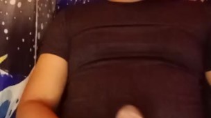 Pinoy in white brief, caressing his massive dick, part3