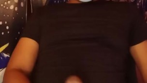 Pinoy in white brief, caressing his massive dick, part4 (almost cumming)