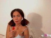 Annie is ready to do her first porn scene with a guy from her high! 3/16