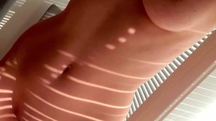 Sexy hot perfect tiny body with medium natural boobs on beautiful brunette