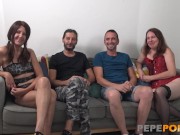 A couple of couples enjoying their very first exchange. You can tell they love it! 9/16