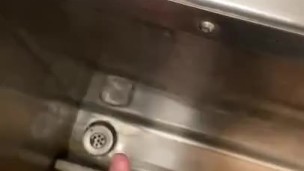 Hot cruising in public toilet wanking my hard cock with big cumshot 