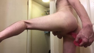 Twink wrecks ass with dildo