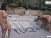 MAMACITAZ - Big Natural Tits Kira Queen Hardcore Outdoor Sex On The Street 9/16